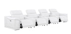 2679 Genuine Leather Sofa with 4 Power Recliners, Power Headrests & 3 Storage Consoles