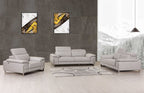 636 Divanitalia 3-Piece Sofa Set with Adjustable Headrest in Top-grain Italian Leather - Light Grey - SKU 636- LIGHT GRAY 3PC (S/L/CH) - GROUP - view 2