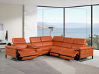 1246 Divanitalia 6-Piece L-Shaped Modular Power Reclining Sectional Sofa with 3 Power Recliners and Power Headrests - Top Grain Italian Leather - Camel - SKU 1246-CAMEL-6PC-3PWR-SECTIONAL - view 2