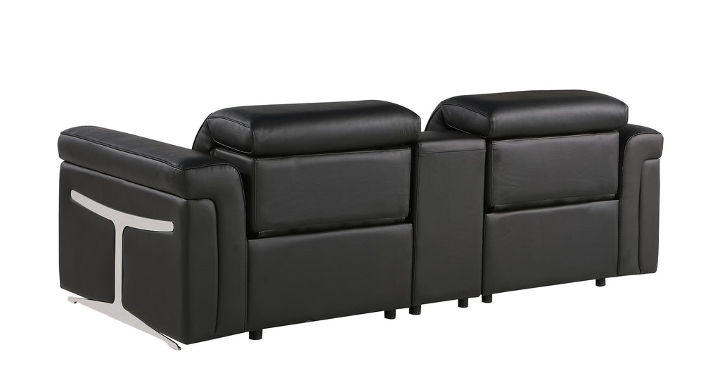 1126 Divanitalia 3-Piece Modular Power Reclining Loveseat in Top Grain Italian Leather with 2 Power Recliners & Power Headrests