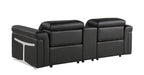 1126 Divanitalia 3-Piece Modular Power Reclining Loveseat in Top Grain Italian Leather with 2 Power Recliners & Power Headrests