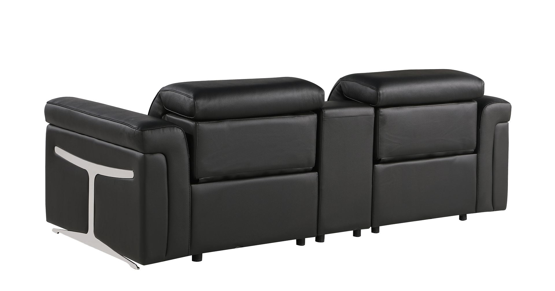 1126 Divanitalia 3-Piece Modular Power Reclining Loveseat in Top Grain Italian Leather with 2 Power Recliners & Power Headrests