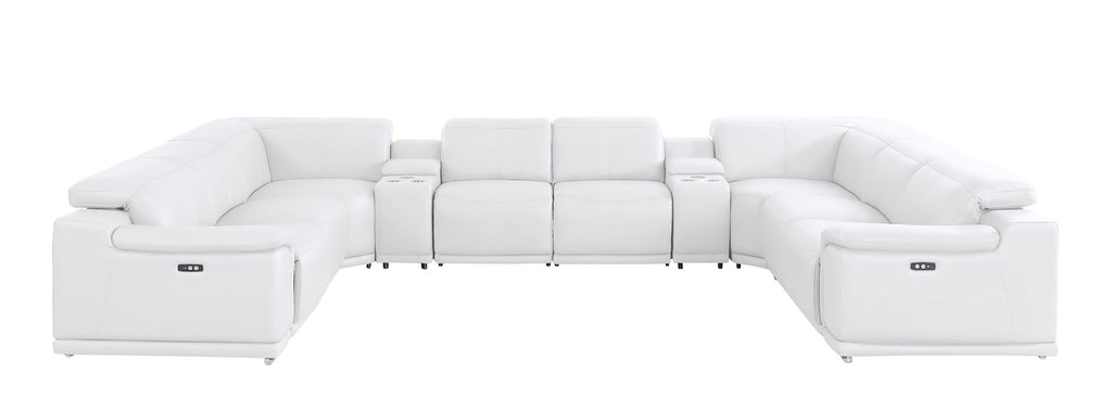 2679 10-Piece U-Shaped Power Reclining Sectional Sofa in Genuine Leather - 4 Recliners