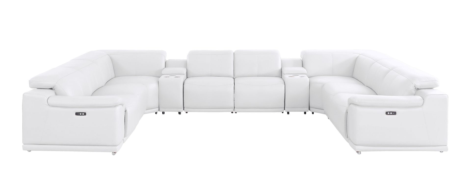 2679 10-Piece U-Shaped Power Reclining Sectional Sofa in Genuine Leather - 4 Recliners