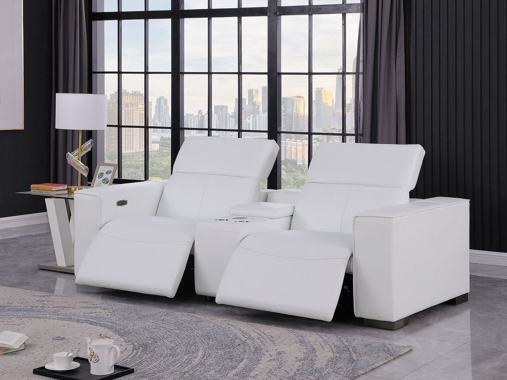 1208 Genuine Leather Triple Power Reclining Sofa