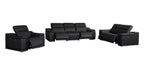 9762 Divanitalia 6-Piece Modular Power Reclining Sofa, Loveseat and Chair Set with 5 Power Recliners in Top Grain Italian Leather - Black - SKU 9762-BLACK-6.5-HT-3PC - view 4