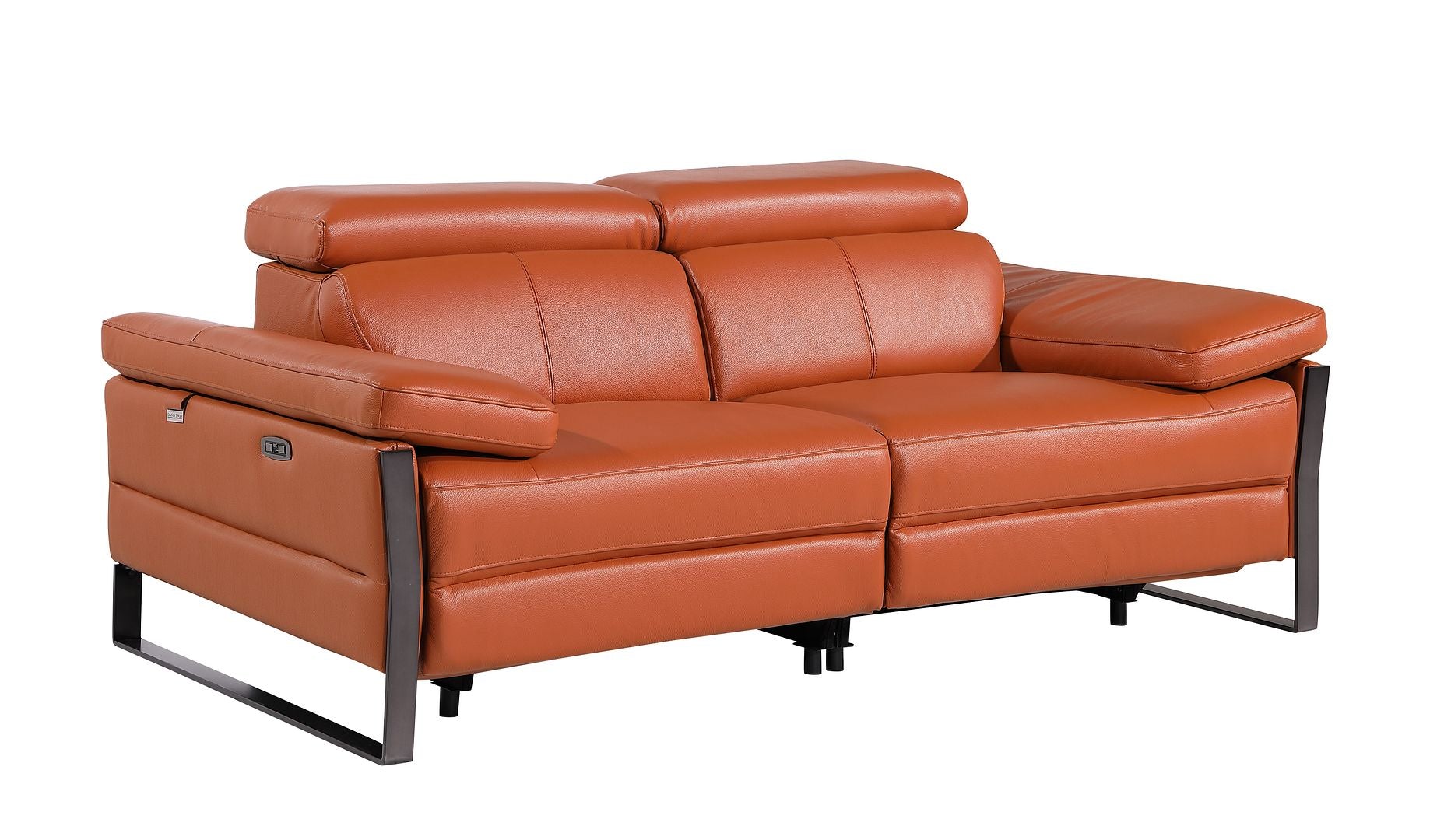 1246 Divanitalia Top Grain Italian Leather Loveseat with Power Headrest