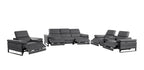 1246 Divanitalia Modular Power Dual Reclining Sofa, Console Loveseat, and Chair Set with Power Headrests - Top Grain Italian Leather - Dark Grey - SKU 1246-DK-GREY-7.5-HT-3PC - view 4
