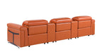 1126 Divanitalia 5-Piece Modular Power Reclining Sofa in Top Grain Italian Leather with 3 Power Recliners & Power Headrests