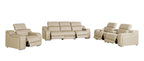 1116 Divanitalia 7-Piece Modular Power Reclining Sofa, Loveseat & Chair Set in Top Grain Italian Leather with 5 Power Recliners & Power Headrests - Beige - SKU 1116-BEIGE-7.5-HT-3PC - view 4