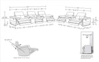 1246 Divanitalia Modular Power Reclining Dual Console Sofa and Console Loveseat Set with Power Headrests - Top Grain Italian Leather - White - SKU 1246-WHITE-8.5-HT-2PC - view 15