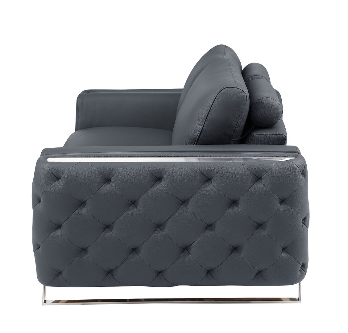 1050 Divanitalia Chair in Top-grain Italian Leather - Dark Grey - SKU 1050-DK-GRAY-CH - view 5