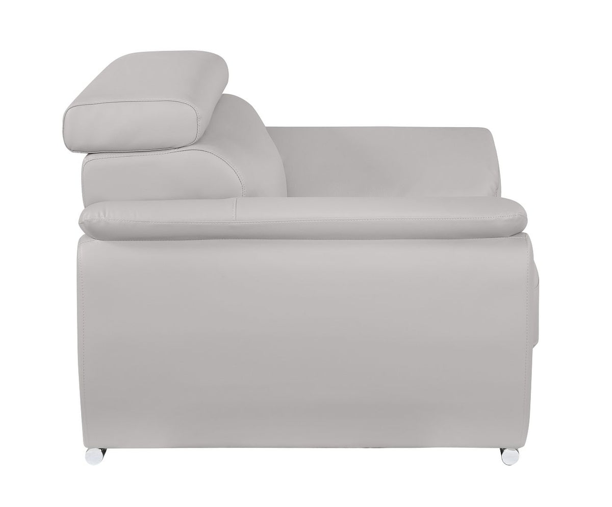 4571 Modern Genuine Leather Chair - Light Grey - SKU 4571-CH-LT-GREY - view 3