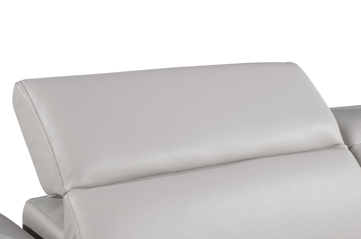 1126 Divanitalia Top Grain Italian Leather Power Reclining Chair with Power Headrests - Light Grey - SKU 1126-LT-GREY-CH - view 6