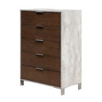 Conner Modern Dark Walnut & Faux Concrete Chest