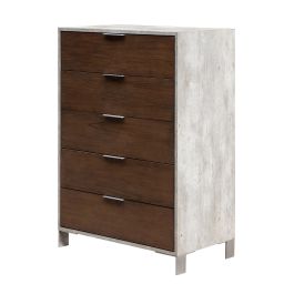 Conner Modern Dark Walnut & Faux Concrete Chest