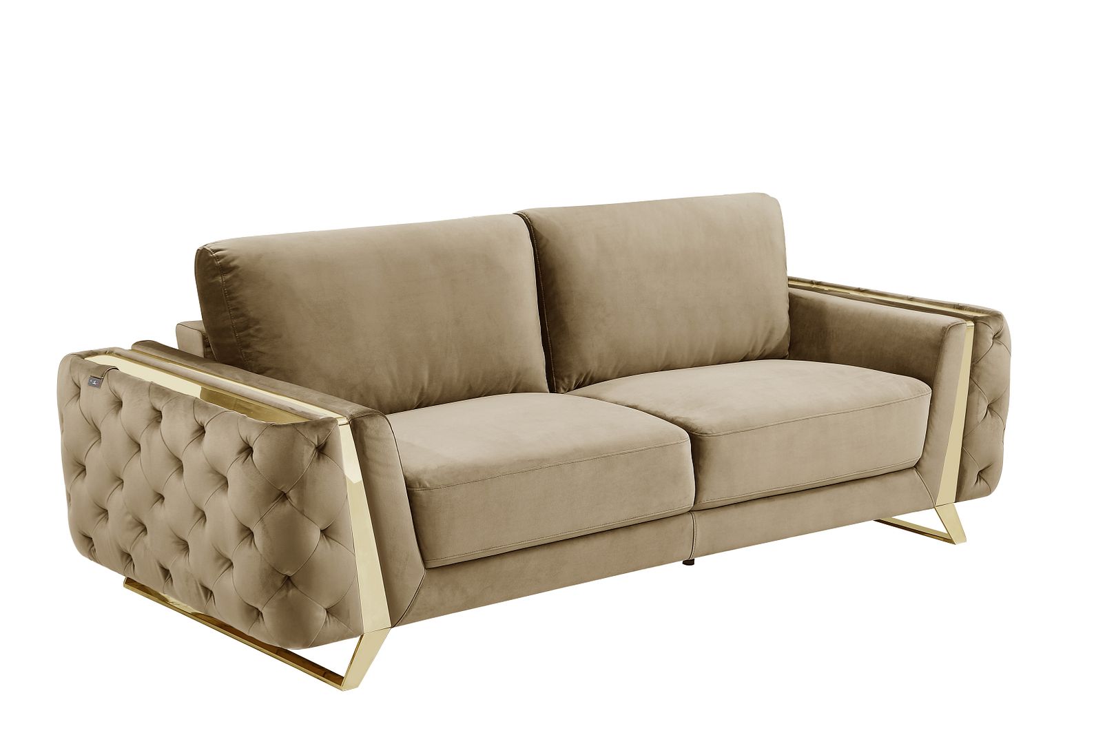 1051 Divanitalia Beige Sofa in Velvet Fabric