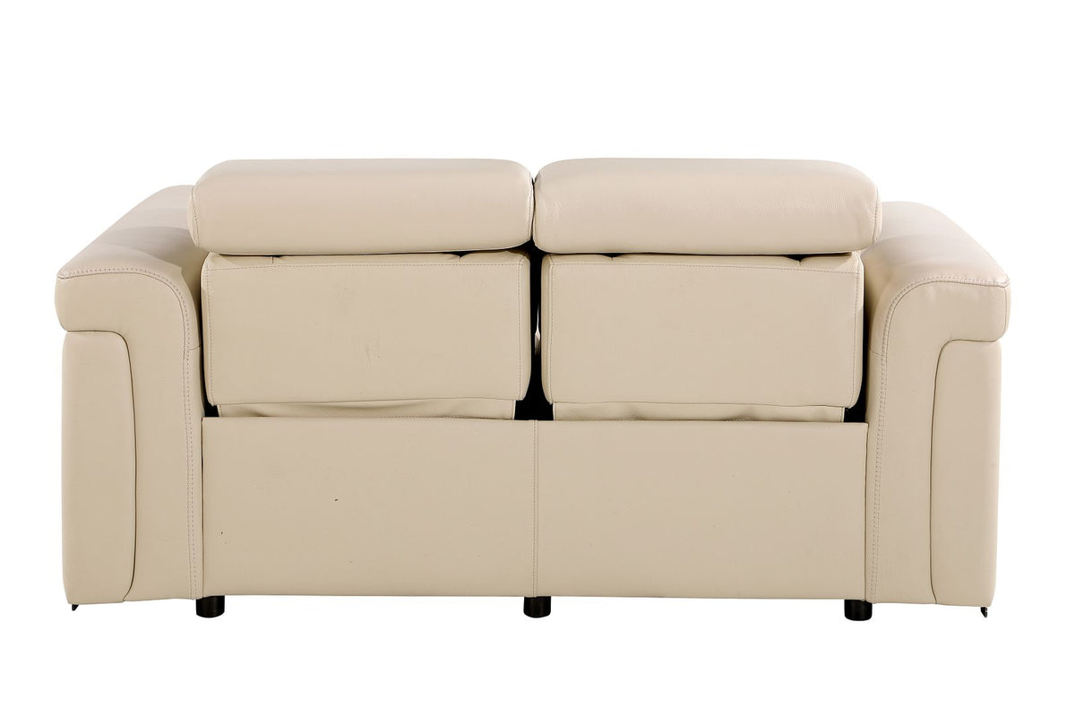 1126 Divanitalia Power Reclining Loveseat in Top Grain Italian Leather with 2 Power Recliners & Power Headrests - Beige - SKU 1126-BEIGE-L - view 4