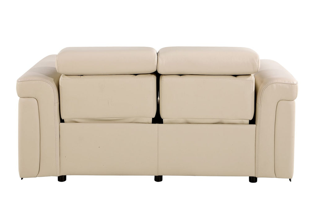 1126 Divanitalia Power Reclining Loveseat in Top Grain Italian Leather with 2 Power Recliners & Power Headrests