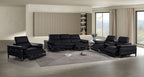 1246 Divanitalia Modular Power Dual Reclining Sofa, Console Loveseat, and Chair Set with Power Headrests - Top Grain Italian Leather - Black - SKU 1246-BLACK-7.5-HT-3PC - view 2