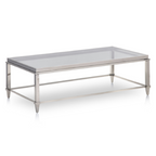 Agar Modern Glass & Stainless Steel Coffee Table