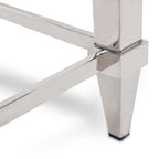 Agar Modern Glass & Stainless Steel Coffee Table