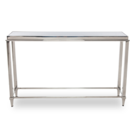 Agar Modern Glass & Stainless Steel Console Table