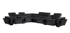 1224 Divanitalia 8-Piece L-Shaped Sectional Sofa in Top Grain Italian Leather with 4 Power Recliners & Power Headrests