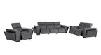 1224 Divanitalia 6-Piece Modular Power Reclining Sofa, Loveseat & Chair Set in Top Grain Italian Leather with 6 Power Recliners & Power Headrests - Dark Grey - SKU 1224-DK-GREY-6.6-HT-3PC - view 4
