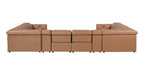 1224 Divanitalia 8-Piece U-Shaped Sectional Sofa in Top Grain Italian Leather with 4 Power Recliners & Power Headrests