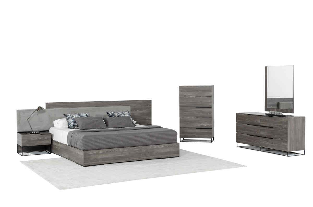 Enzo Italian Modern Grey Oak Nightstand