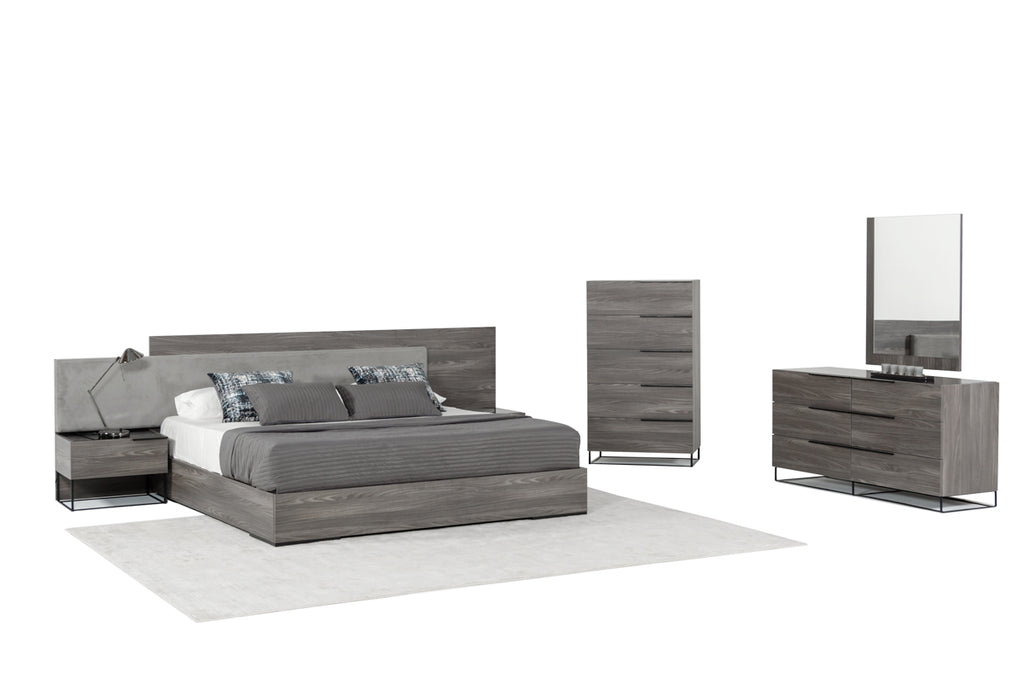 Enzo Italian Modern Grey Oak Mirror