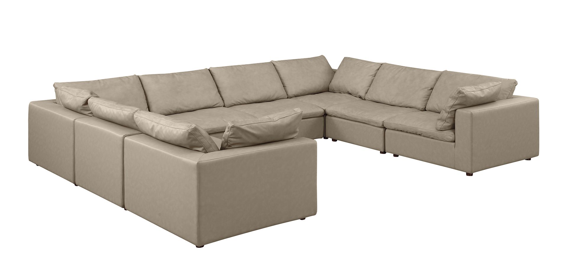 1100 Divanitalia 8-Piece U-Shaped Sectional Sofa in Top-grain Italian Leather