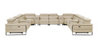1246 Divanitalia 12-Piece U-Shaped Modular Power Reclining Sectional Sofa with 4 Power Recliners and Power Headrests - Top Grain Italian Leather - Beige - SKU 1246-BEIGE-12PC-4PWR-U-SECTIONAL - view 3
