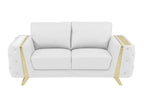 1050 Divanitalia 2-Piece Sofa Set in Top-grain Italian Leather - White - SKU 1050-WHITE-3PC - view 5