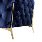 Sheila - Transitional Dark Blue Fabric Loveseat