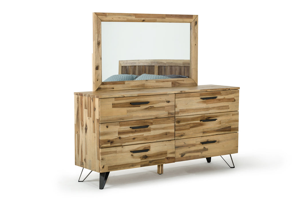 Sala Modern Light Wood Dresser & Mirror Set