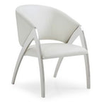 Rabia Modern White Leatherette Accent Chair