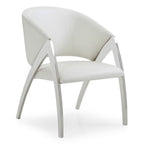 Rabia Modern White Leatherette Accent Chair