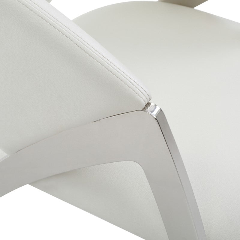 Rabia Modern White Leatherette Accent Chair