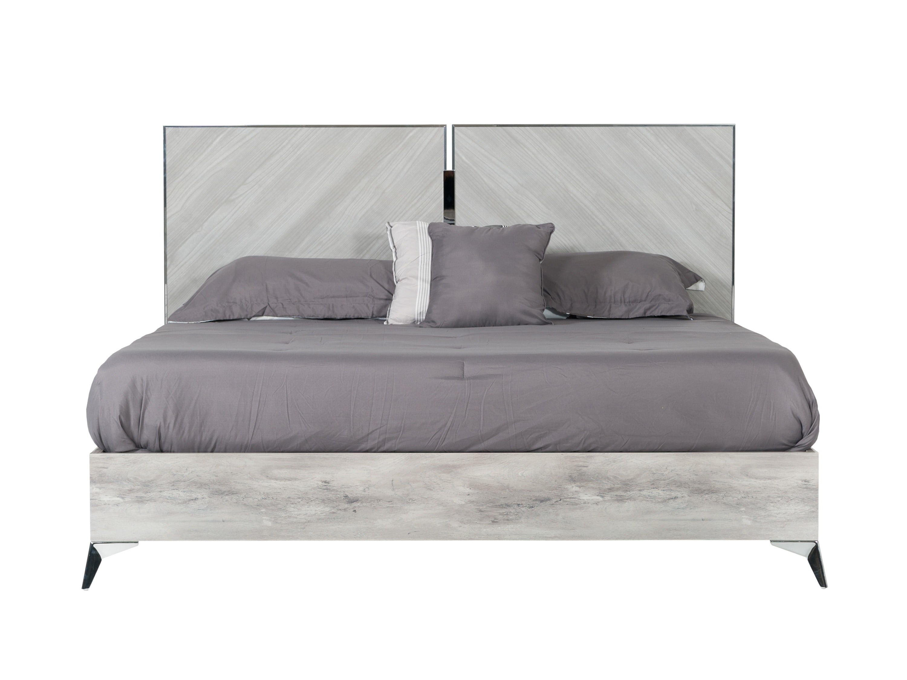 Eastern King Alexa Italian Modern Grey Bed