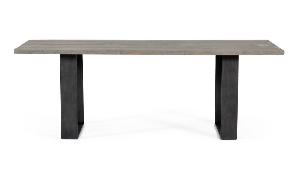 Murphy - Modern Grey Aged Oak & Black Metal Dining Table