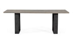 Murphy - Modern Grey Aged Oak & Black Metal Dining Table