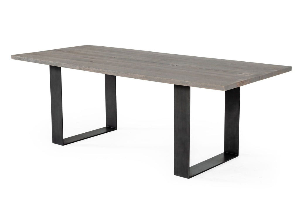 Murphy - Modern Grey Aged Oak & Black Metal Dining Table