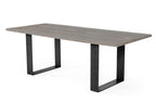 Murphy - Modern Grey Aged Oak & Black Metal Dining Table