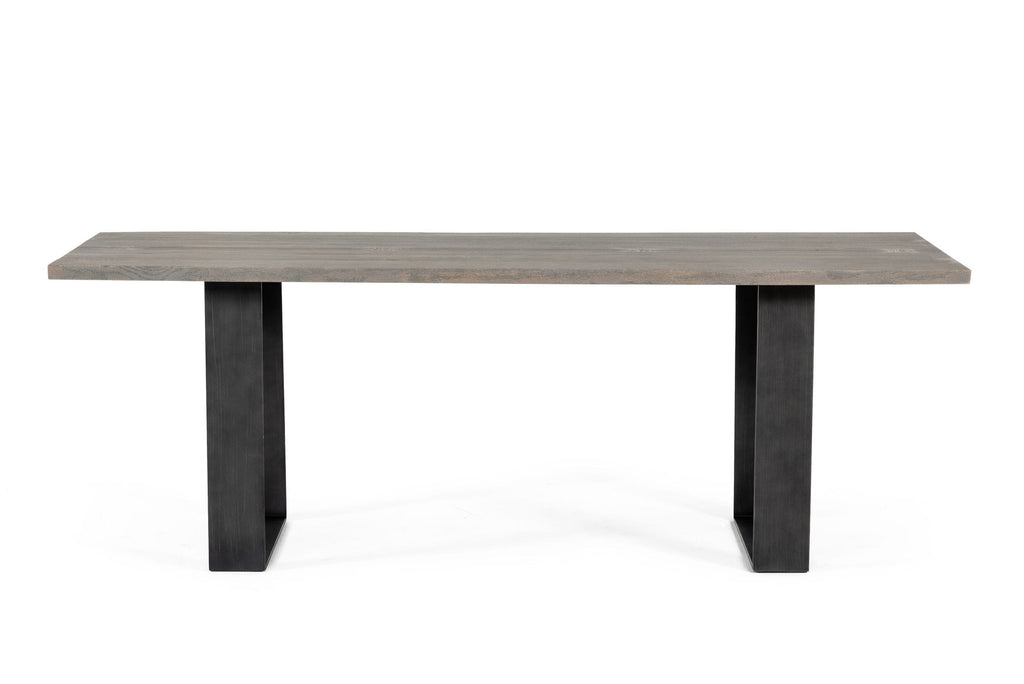 Murphy - Modern Grey Aged Oak & Black Metal Dining Table
