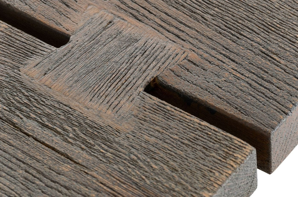 Murphy - Modern Grey Aged Oak & Black Metal Dining Table