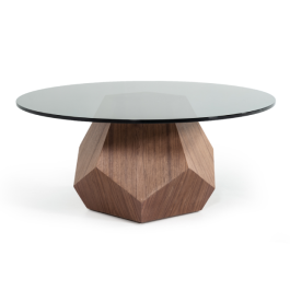 Rackham Mid-Century Walnut & Smoked Glass Coffee Table