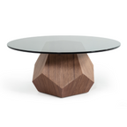 Rackham Mid-Century Walnut & Smoked Glass Coffee Table