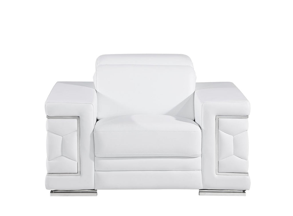 296 Modern Genuine Leather 3-Piece Sofa Set - White - SKU 296-WHITE-3PC - view 7
